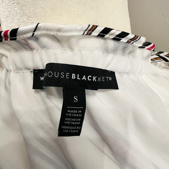 White House Black Market Size Small S Multi-Colored Striped Top Blouse - Picture 5 of 5